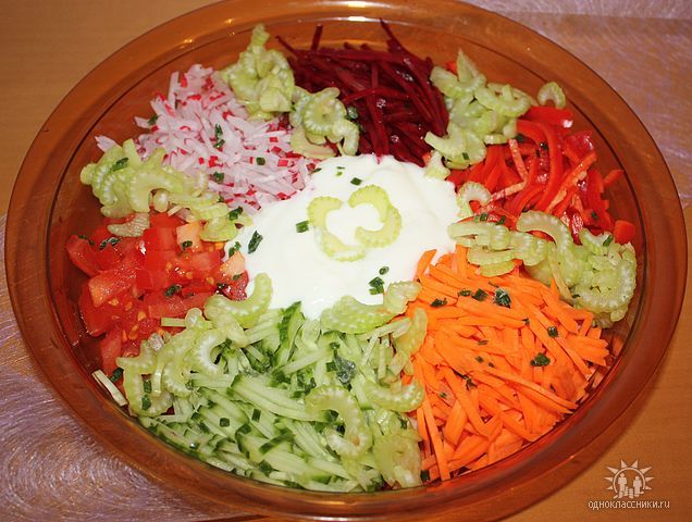 Салат радуга с мясом рецепт с пошагово Салат радуга с мясом рецепт с пошагово